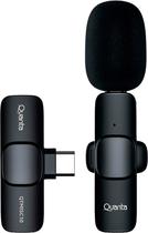Microfone Wireless para Celular Quanta QTMISC10 com USB-C - Preto