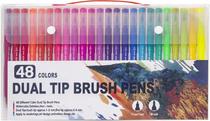 Marcador Brush Pens Dual Art Marker - MZ368609 (48 Cores)