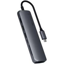 Hub USB USB-C Satechi Slim Multi-Port ST-UCSMA3M com USB-C/ HDMI/ RJ-45/ USB/ Leitor Microsd/ SD - Space Gray