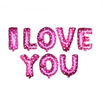 Baloes Frase I Love You Pink