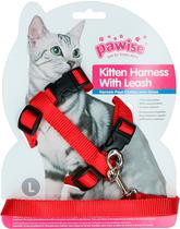 Correia de Peito para Gatos Vermelho - Pawise Kitten Harness With Leash L 28005