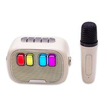 Mini Speaker / Caixa de Som Portatil Luo LU-3167 com Microfone / Bluetooth / Aux / USB / TF / Recarregavel - Bege