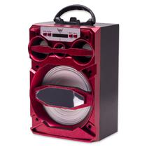 Speaker / Caixa de Som Portatil Ltomex A-81 6.5" / USB / TF / FM / Aux / 15W / Bivolt - Vermelho