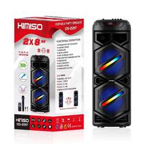 Speaker / Caixa de Som Kimiso QS-2217 Portatil Recarregavel Karaoke / com Microfone e Controle / Bluetooth / 2*8" / USB / SD / FM - Preto