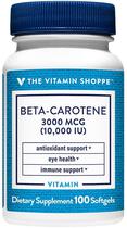 The Vitamin Shoppe Beta-Carotene 300MCG (100 Softgels)