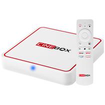 Receptor Fta Cinebox C+ Full HD com Iptv de 16GB/2GB Ram - Branco/Vermelho