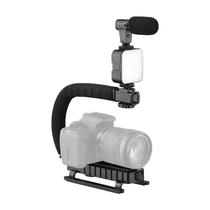 Kit para Gravacao de Video Video-Making Kit AY-49U com Suporte para Smartphone, Cameras DSLR, Microfone e LED - Preto