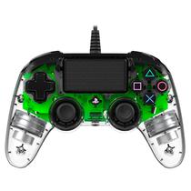 Controle Compacto Nacon Iluminado com Fio para PS4 - Verde/Transparente