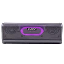 Caixa de Som / Speaker Blulory BS-802 X-Bass Wireless / Bluetooth 5.3 / TF Card / Aux / LED Color Full / 1200MAH - Gray