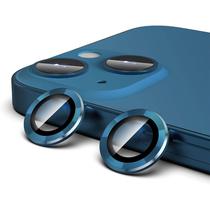 Pelicula de Camera de Vidro para iPhone 13MINI Aneis de Metal/Anti-Riscos 4LIFE - Um Conjunto (2 Pecas) - Azul
