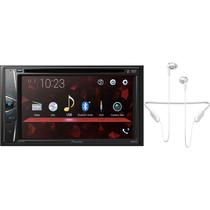 Car Audio Pioneer AVH-G225BT DVD Bluetooth + Fone de Ouvido Sem Fio Pionner SE-C7BT(W) - Branco