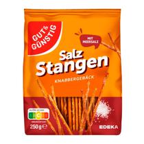 Salgadinho Pretzel Salz Stangen Pacote 250G Edeka