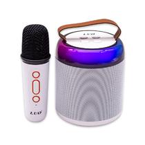 Mini Speaker / Caixa de Som Portatil Luo LU-3166 com Microfone / Bluetooth / Aux / USB / TF / Recarregavel - Branco