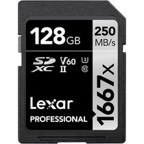 Cartão de Memória SD Lexar Professional 1667X 250-120 MB/s C10 U3 128 GB (LSD128CBNA1667)
