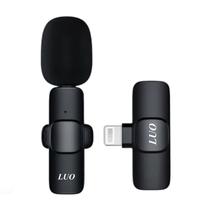 Microfone de Lapela Sem Fio Luo LU-B08 com Conector Lightning - Preto