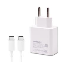 Carregador / Adaptador de Parede Samsung S22 USB-A - USB-C / 67W + Cabo USB-C - USB-C / 5A - Branco
