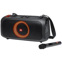 Speaker JBL Party Box On-The-Go com Microfone Bluetooth/LED RGB/Bivolt - Preto