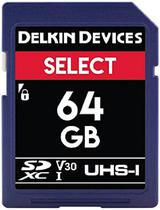 Cartao de Memoria Delkin Select SDXC 64GB - V30 - Uhs-I - 100MB/ s