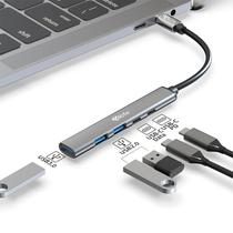 Hub Adaptador Multiporta 4LIFE FLU5-C USB-C / 5 Em 1 / USB 3.0 / USB 2.0 X2 / USB-C PD / USB-C - Cinza
