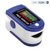Oximetro Digital Fingertip Pulse Oximeter para Dedo A Pilha - Branco/Azul