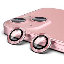 Pelicula de Camera de Vidro para iPhone 13 Mini Aneis de Metal/Anti-Riscos 4LIFE - Um Conjunto (2 Pecas) - Rosa