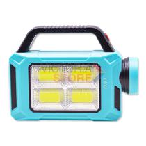 Lanterna LED Luo LU-310 Multifuncional / 5 Modos de Iluminacao / Recarregavel USB / Solar - Azul Claro/ Preto