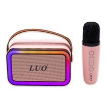 Mini Speaker / Caixa de Som Portatil Luo LU-3171 com Microfone / Bluetooth / Aux / USB / TF / Recarregavel - Rosa