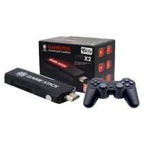 Console/ Controle 4LIFE Game Stick X2 64GB / 2GB Ram / 3D / 2.4G / +10000 Jogos 2 Controles - Preto