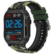 Relogio Smartwatch Inteligente Blulory SV Watch Camuflaje 49MM + Pulseira Extra - Verde Camuflado/Preto