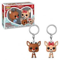 Chaveiro Funko Pop Keychain Rudolph The Red-Nosed Reindeer - Rudolph e Clarice 2-Pack (73925)