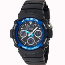 Relogio Masculino Casio G-Shock AW-591-2ADR - Preto/Azul