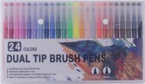 Marcador Brush Pens Dual Art Marker - MZ368607 (24 Cores)