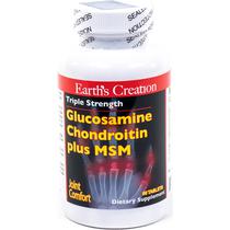 Suplemento Earths Creation Glucosamine Chondroitin Plus MSM - 60 Capsulas