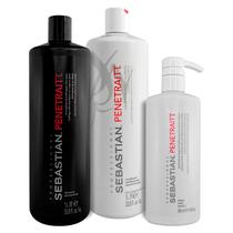 Kit Professional Sebastian Penetraitt - Shampoo + Condicionador + Mascara de Hidratacao Profunda - 1L/1L/500ML