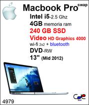 Macbook Pro 13" 2012 i5 2.5GHZ/4GB/256SSD Swap