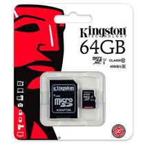 Cartao de Memoria Micro SD Kingston 64GB C10 (Card+Adaptador)