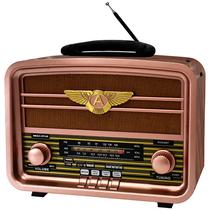 Radio Portatil Megastar RX939BT A Pilha / Bluetooth / USB / FM - Rosa/ Marrom