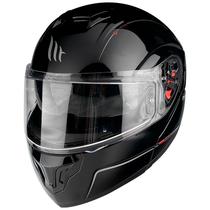 Capacete MT Helmets Atom SV Solid - Articulado - Tamanho XXL - com Oculos Interno - Gloss Black