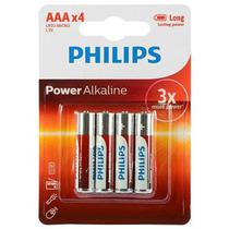 Pilha Philips AAA LR03P4 4 Pilhas Alcalina .