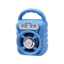 Caixa de Som / Speaker Mobile Multimedia MS-1605BT com Bluetooth / FM Radio / USB/ TF / LED Color Full / Recarregavel - Azul