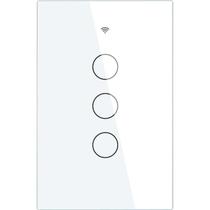 Interruptor de Luz Inteligente Moes WS-US3-L Wi-Fi RF 3 Botoes - Branco