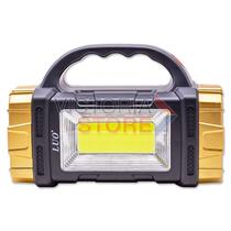 Lanterna LED Luo LU-192 Multifuncional / 25W / 7 Modos de Iluminacao / Recarregavel USB / Solar - Preto/ Dourado