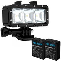 Iluminador LED para Cameras de Acao Gopro Hero 5/6/7 e 8 Telesin GP-LGT-002 de 5500K-6000K