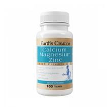 Calcium Magnesium Zinc + Vitamina D3 Earths Creation 100 Tablets