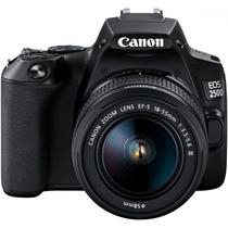 Camera Canon DSLR Eos 250D Ef-s 18-55 III Kit de 24.1MP com Tela 3" Wi-Fi/Bluetooth - Preto