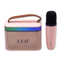 Mini Speaker / Caixa de Som Portatil Luo LU-3170 com Microfone / Bluetooth / Aux / USB / TF / Recarregavel - Rosa