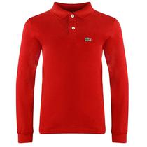Camiseta Lacoste Polo Infantil Masculino PJ8915-5SX 10A  Vermelho