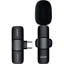 Microfone Wireless para Celular Quanta QTMISC10 com USB-C - Preto