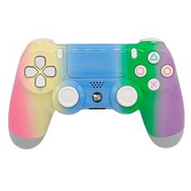 Controle Play Game Dualshock 4 Light Rainbow Sem Fio para PS4 - Branco