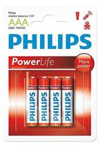Pilha Philips Alkalina (AAA)LR03-P4B/97 Power Life
